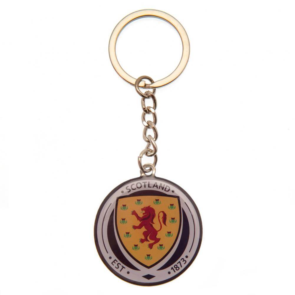Scottish FA Crest Keyring LKT Sport Metal crest shaped keyring with split ringDie stamped design with full colour enamel infillMetal alloy with antique silver style finishOfficial licensed productApprox 29mm x 29mm Keychains