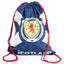 Scottish FA Gym Bag LKT Sport Navy blue gym bag featuring a full colour crest SCOTLAND textContrasting drawstring close with metal eyeletsWipe clean polyesterOfficial licensed productApprox 44cm x 33cm flat Gym Duffel Bags