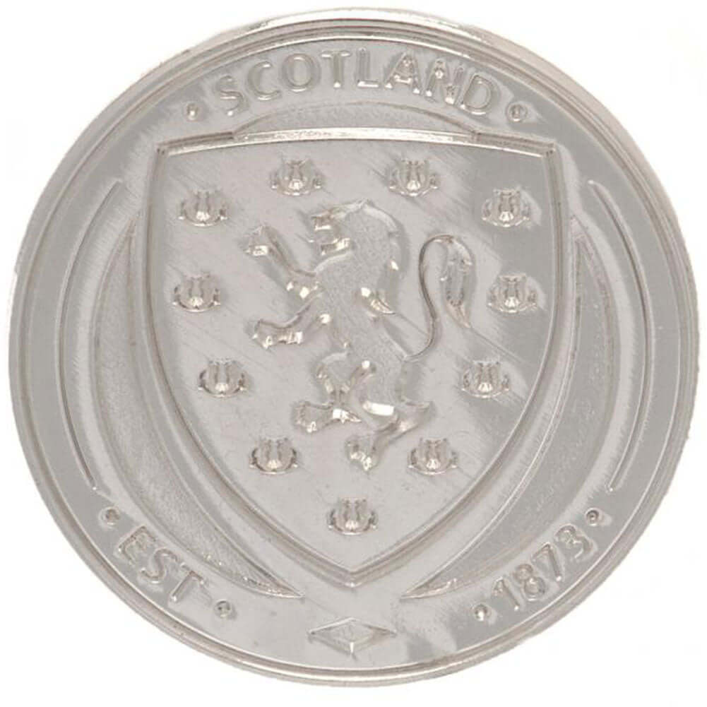 Scottish FA Silver Plated Crest Badge LKT Sport Silver plated crest shaped pin badgeDie stamped designWith broach fixingMetal alloy with silver plate finishOfficial licensed productApprox 22mm x 22mm Pinback Buttons Main image