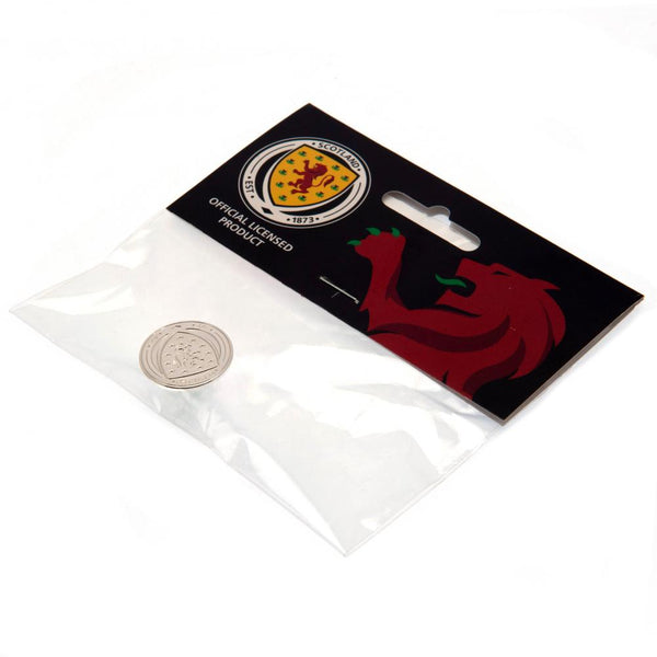 Scottish FA Silver Plated Crest Badge LKT Sport Silver plated crest shaped pin badgeDie stamped designWith broach fixingMetal alloy with silver plate finishOfficial licensed productApprox 22mm x 22mm Pinback Buttons