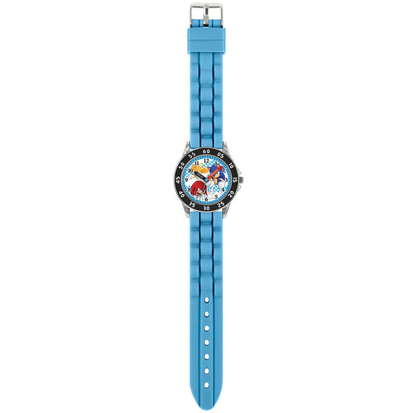 Sonic The Hedgehog Junior Time Teacher Watch LKT Sport Junior analogue watch with easy read numbers and time teacher handsFeaturing a Sonic dial in metal casingSilicone strap with traditional buckle fasteningManufacturer's 1 year guaranteeOfficial license