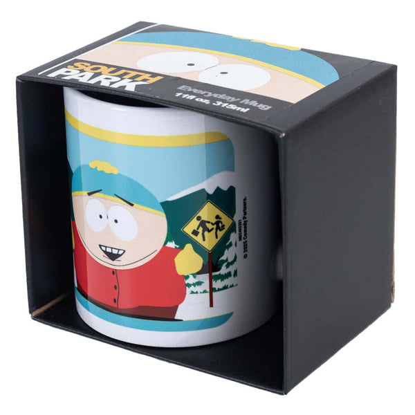 South Park Cartman Mug LKT Sport Ceramic everyday coffee mugFeaturing Cartman alongside the South Park signGlazed kiln fired finishOfficial licensed productApprox 315ml (11oz)Approx 9cm tall, 8cm in diameter Mugs