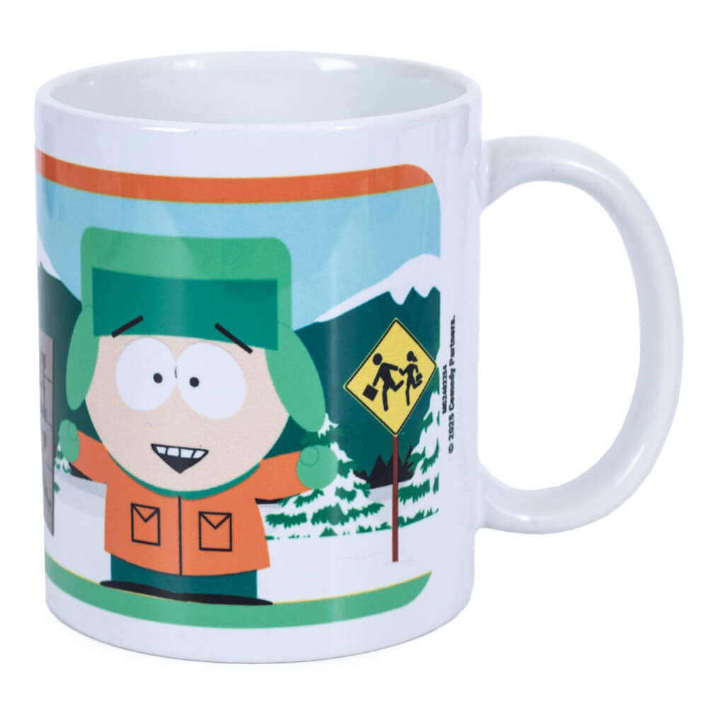 South Park Kyle Mug LKT Sport Ceramic everyday coffee mugFeaturing Kyle alongside the South Park signGlazed kiln fired finish with white handleOfficial licensed productApprox 315ml (11oz)Approx 9cm tall, 8cm in diameter Mugs