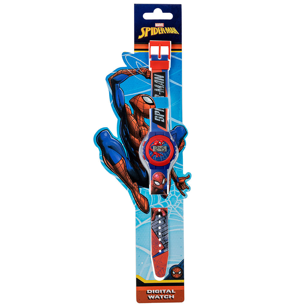Spider-Man Kids Digital Watch LKT Sport Kids classic digital watchEasy to read display featuring Spider-Man in the backgroundVibrant printed silicone strap with traditional buckle fasteningManufacturer's 1 year guaranteeOfficial licensed productSuitable f