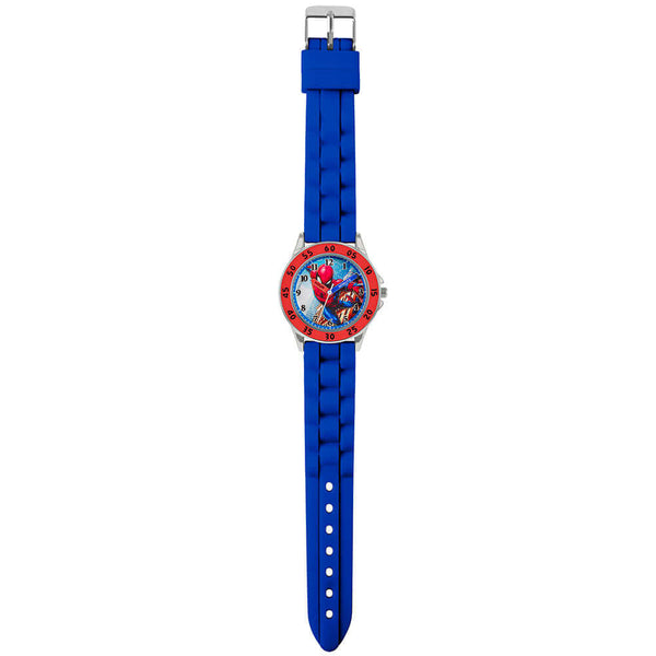 Spider-Man Web Sling Junior Time Teacher Watch LKT Sport Junior analogue watch with easy read numbers and time teacher handsFeaturing a Spider-Man dial in metal casingSilicone strap with traditional buckle fasteningManufacturer's 1 year guaranteeOfficial