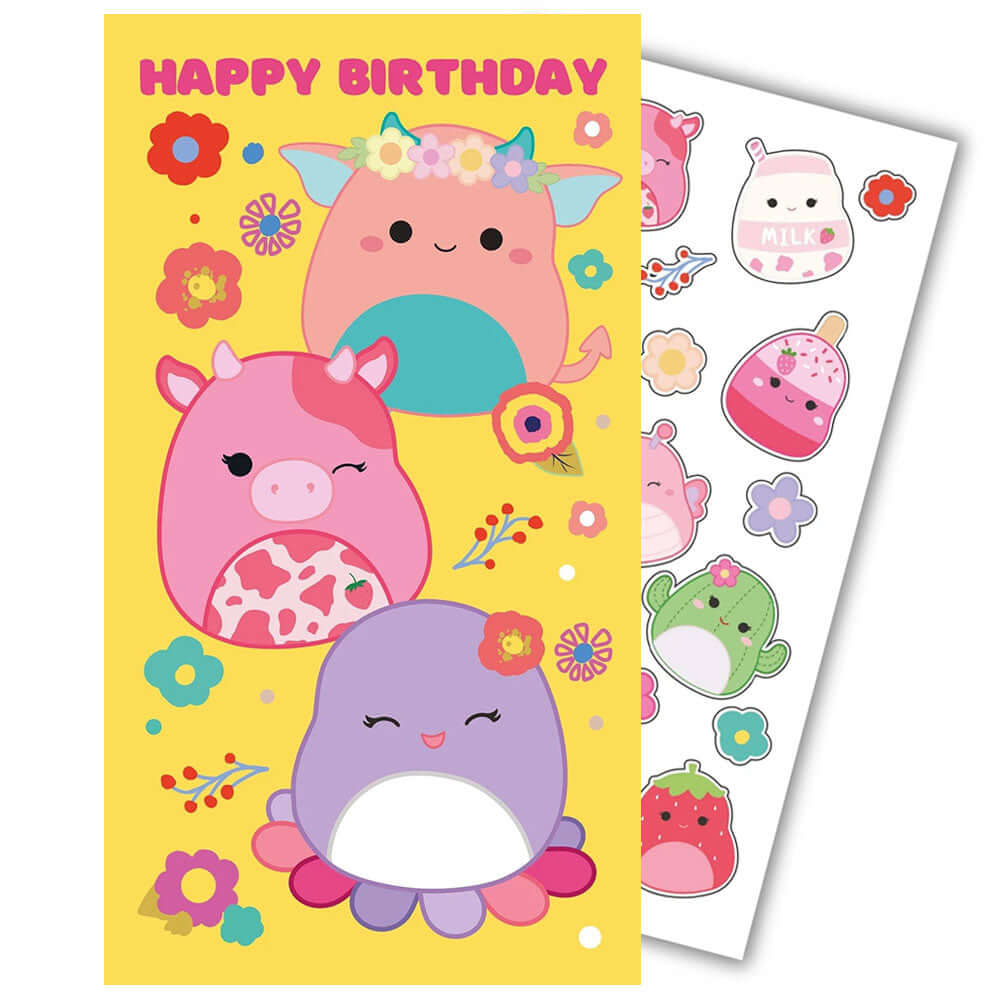Squishmallows Birthday Card With Stickers LKT Sport Entertainment>Brands>Trends>Squishmallows Greeting Cards