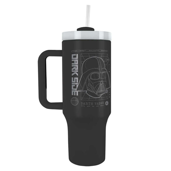 Star Wars Darth Vader 40oz Tumbler LKT Sport Darth Vader style themed 40oz thermal mug, ideal for Star Wars fans of all ages, with the text 'Dark Side' on the frontKeep your drinks hot or cold for hours with double-walled insulationIncludes a soft grip ha