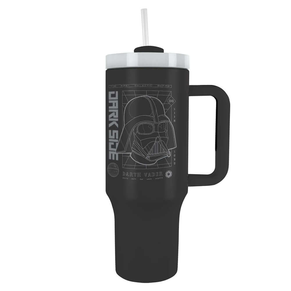Star Wars Darth Vader 40oz Tumbler LKT Sport Darth Vader style themed 40oz thermal mug, ideal for Star Wars fans of all ages, with the text 'Dark Side' on the frontKeep your drinks hot or cold for hours with double-walled insulationIncludes a soft grip ha