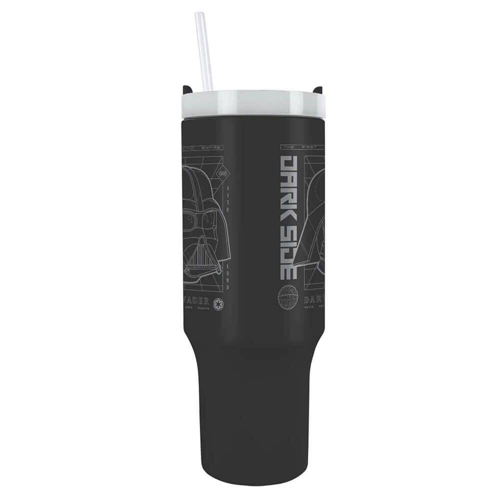 Star Wars Darth Vader 40oz Tumbler LKT Sport Darth Vader style themed 40oz thermal mug, ideal for Star Wars fans of all ages, with the text 'Dark Side' on the frontKeep your drinks hot or cold for hours with double-walled insulationIncludes a soft grip ha