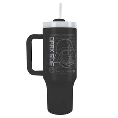 Star Wars Darth Vader 40oz Tumbler LKT Sport Darth Vader style themed 40oz thermal mug, ideal for Star Wars fans of all ages, with the text 'Dark Side' on the frontKeep your drinks hot or cold for hours with double-walled insulationIncludes a soft grip ha