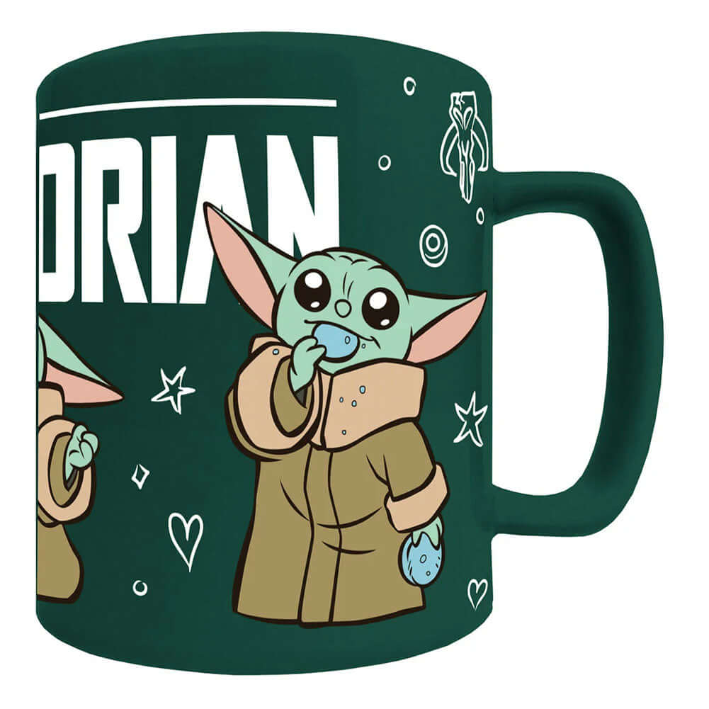 Star Wars: The Mandalorian Fuzzy Grogu Mug LKT Sport Enjoy your drink with a touch of 'force'.. this mug combines unique design along with a removable fluffy cover for added comfortThis green mug includes images of Grogu with 'MANDALORIAN' across the top