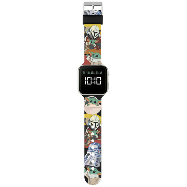Star Wars: The Mandalorian Mando Junior LED Watch LKT Sport Junior LED digital watchEasy to read display featuring The Mandalorian logoPrinted silicone strap with traditional buckle fasteningManufacturer's 1 year guaranteeOfficial licensed productSuitable