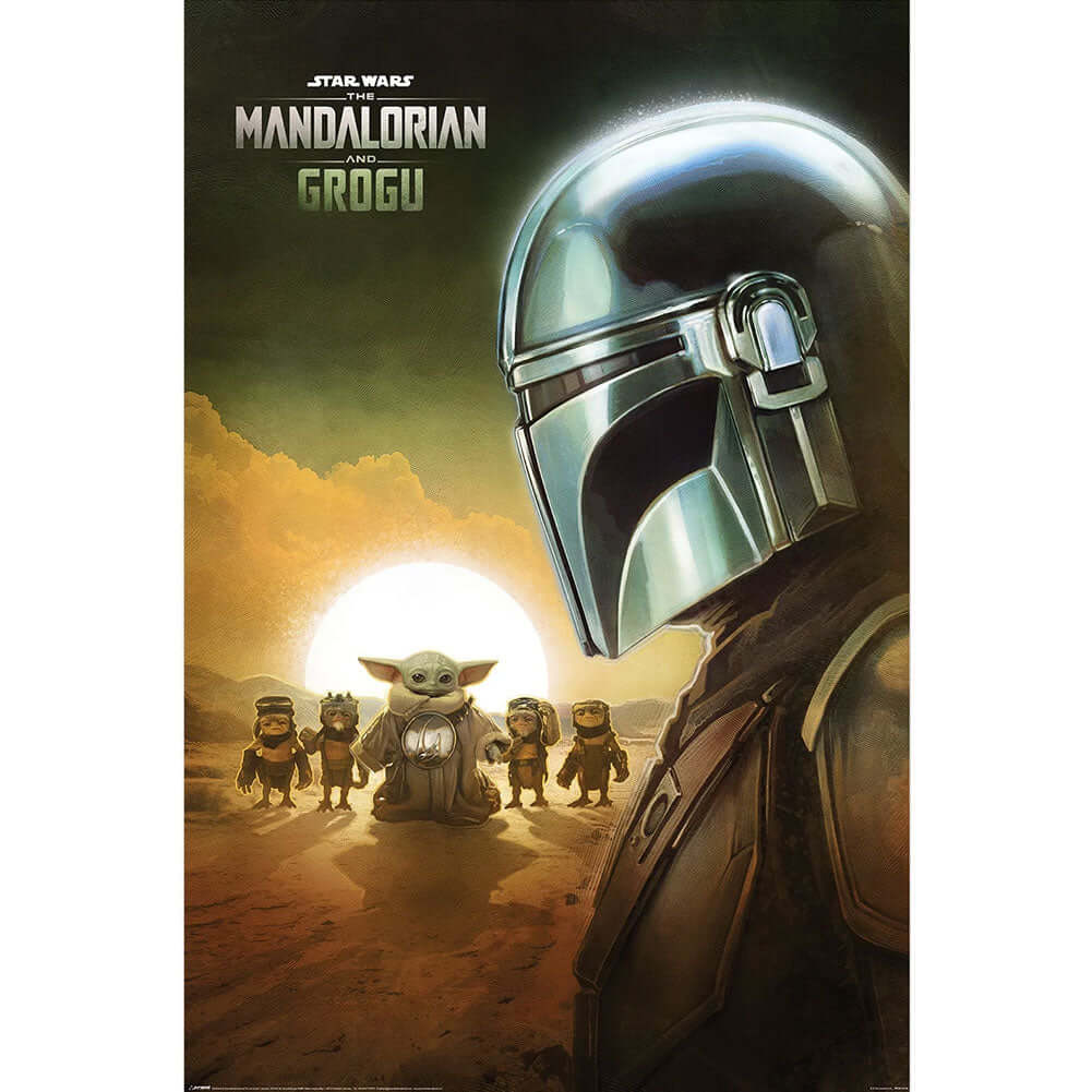 Star Wars: The Mandalorian and Grogu Poster Sunset 73 LKT Sport Rolled maxi posterFeaturing the legendary Mandalorian bounty hunter Din Djarin and his young apprentice GroguHigh resolution artworkPrinted on 150gsm gloss paperOfficial licensed productAppro