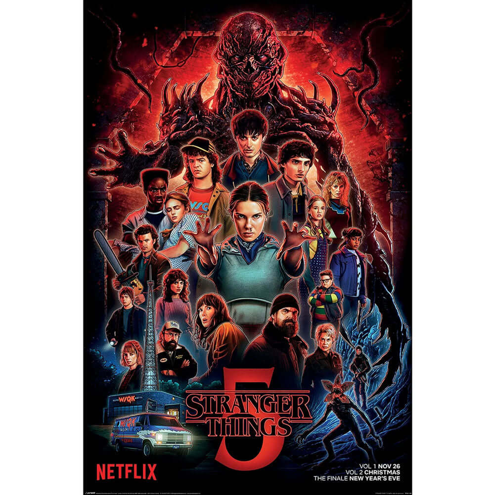 Stranger Things 5 One Sheet Poster 17 LKT Sport Rolled maxi posterFeatures an 80's inspired movie poster for Season 5High resolution artworkPrinted on 150gsm gloss paperOfficial licensed productApprox 61cm x 91cm Posters Hauptbild