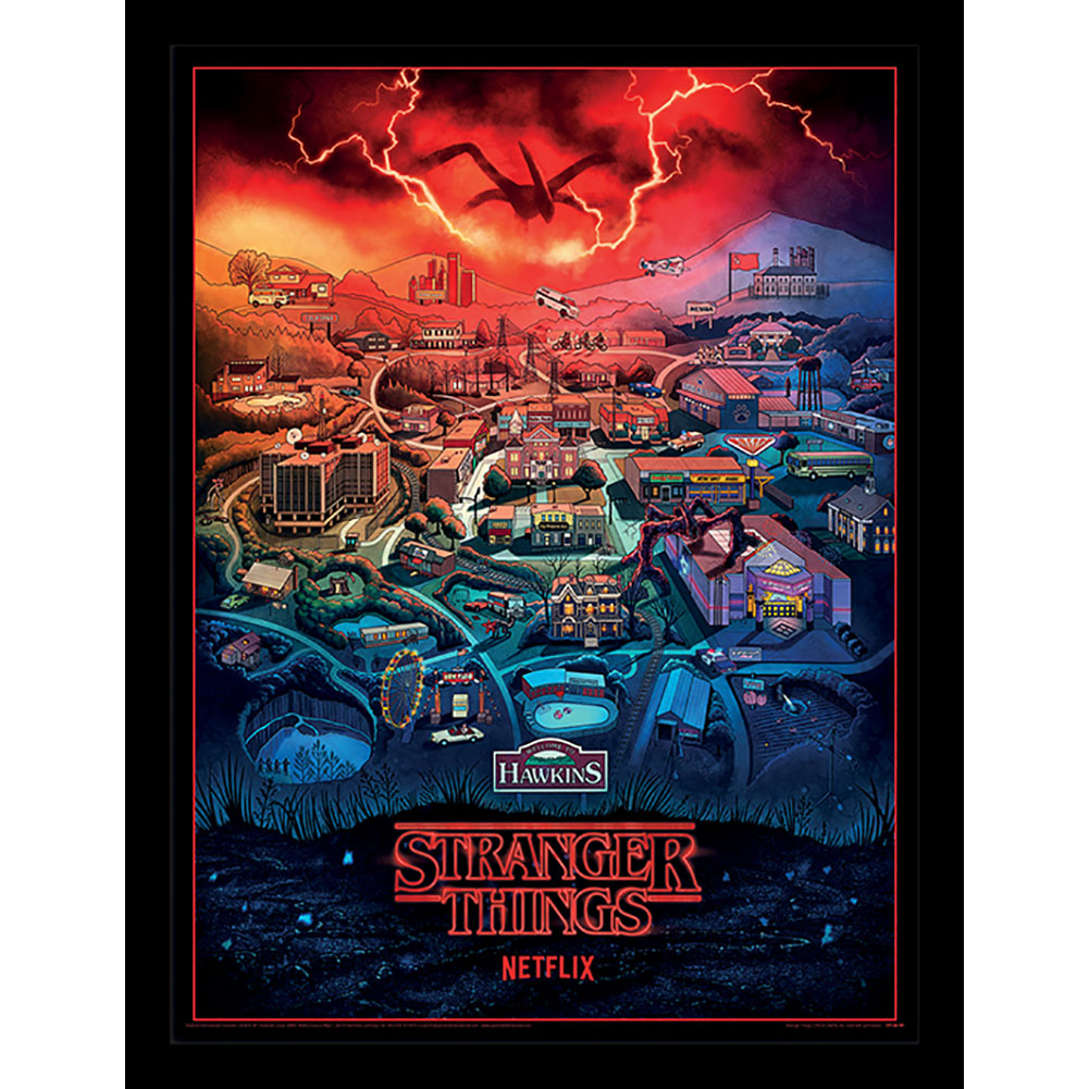Stranger Things Framed Picture 16 x 12 Hawkins LKT Sport Entertainment>TV Series>Stranger Things Posters