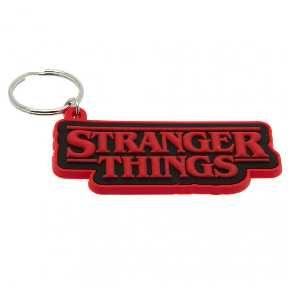 Stranger Things Logo PVC Keyring LKT Sport Soft, durable 5mm thick PVC Keyring with chain and split ringBright, colourful and highly detailedIdeal for attaching to keys, bags, belts and other itemsWipe cleanOfficial licensed productApprox 70mm x 30mm Keyc