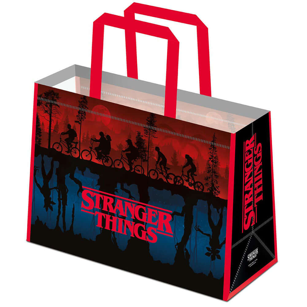 Stranger Things Reusable Shopping Bag LKT Sport Vibrant reusable shopping bag featuring The Party and the Upside DownwnMade from 100% PolypropyleneOfficial licensed productApprox 44cm x 33cm x 14cm Shopping Totes Main image
