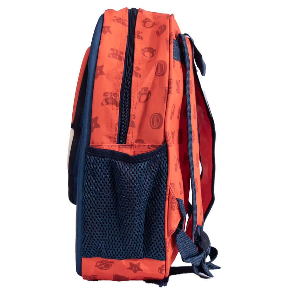 Super Mario 3D Junior Backpack LKT Sport Red and blue 3D backpack featuring Mario on the front with a repeat pattern on the backMain compartment has a large zipped opening for easy accessPadded adjustable shoulder straps and a carry handleAdditional mesh