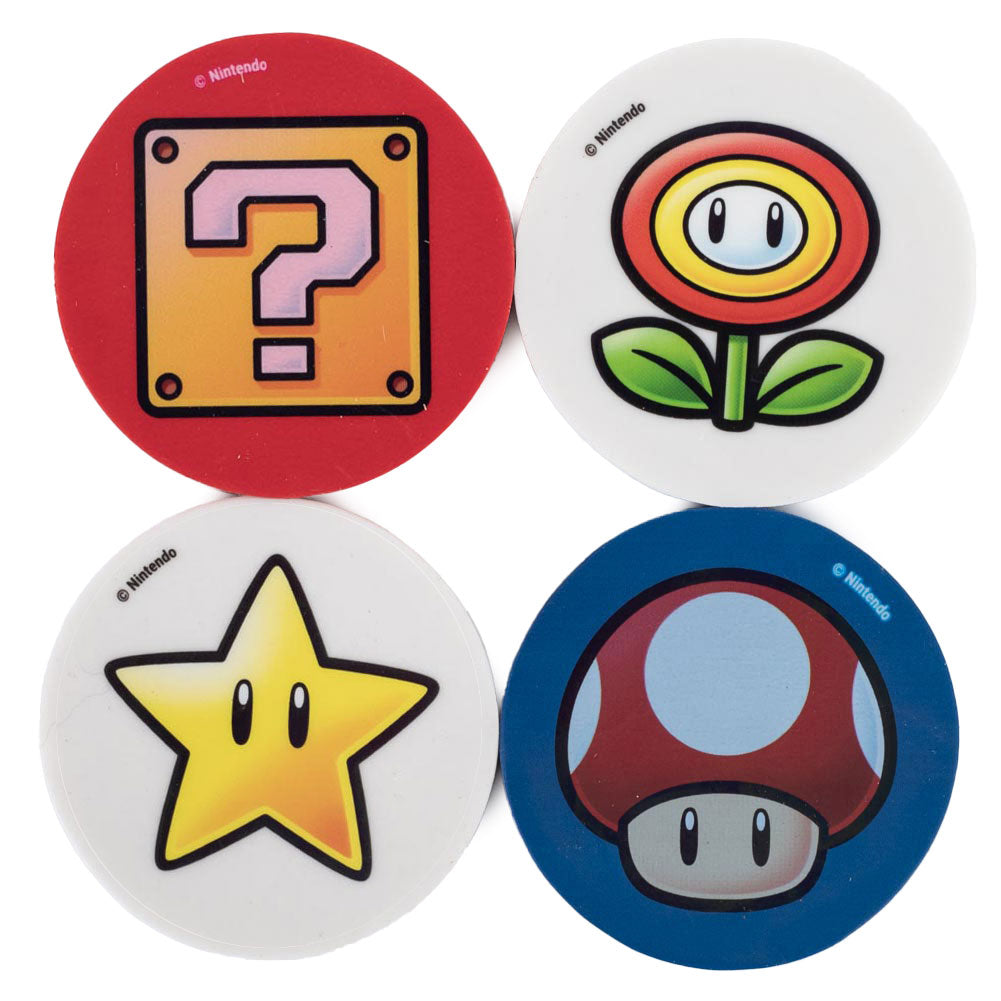 Super Mario 4pk Eraser Set LKT Sport Entertainment>Gaming>Super Mario Standard Erasers