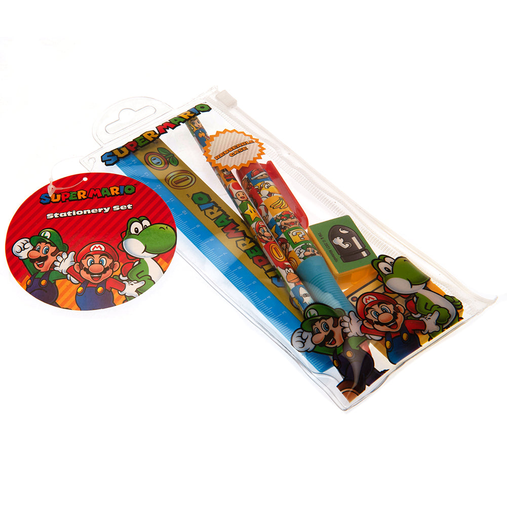 Super Mario 5pc Stationery Set Group LKT Sport Entertainment>Gaming>Super Mario Stationery