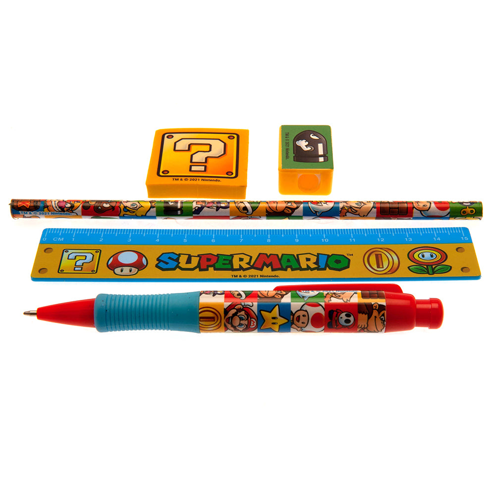 Super Mario 5pc Stationery Set Group LKT Sport Entertainment>Gaming>Super Mario Stationery