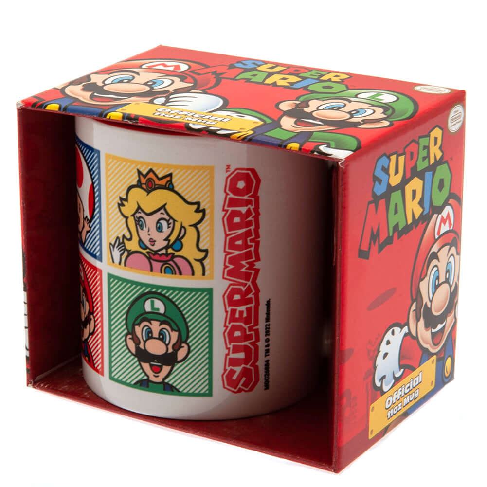 Super Mario Colour Mug LKT Sport Ceramic everyday coffee mugFeatures your favourite characters from the Super Mario gameGlazed kiln fired finish with red handleOfficial licensed productApprox 315ml (11oz)Approx 9cm tall, 8cm in diameter Mugs