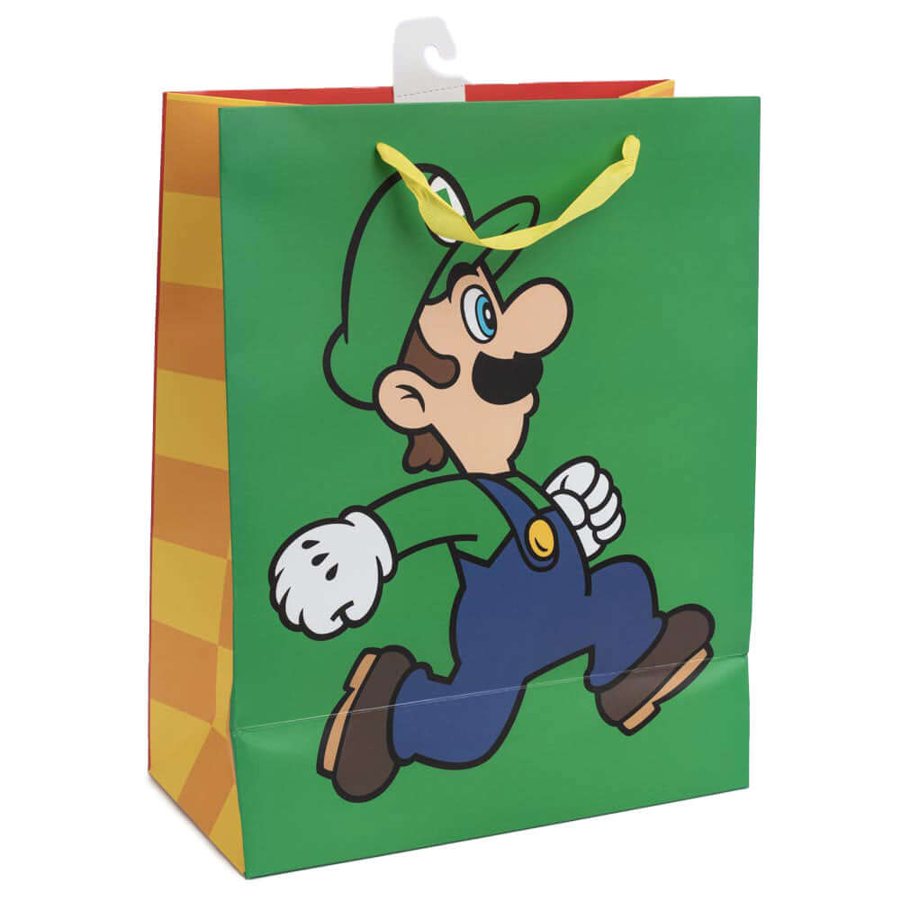 Super Mario Medium Gift Bag LKT Sport Medium sized multi colour gift bag and tagFeaturing Mario and LuigiWith woven string handlesOfficial licensed productApprox 33cm x 26cm Gift Bags