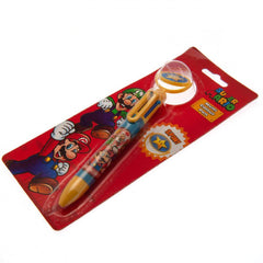 Super Mario Multi Coloured Pen LKT Sport Fun 6 colour pen with a spinning topperChoose between purple, green, black, blue, red, or orange inkOfficial licensed productApprox 14cm Ballpoint Pens