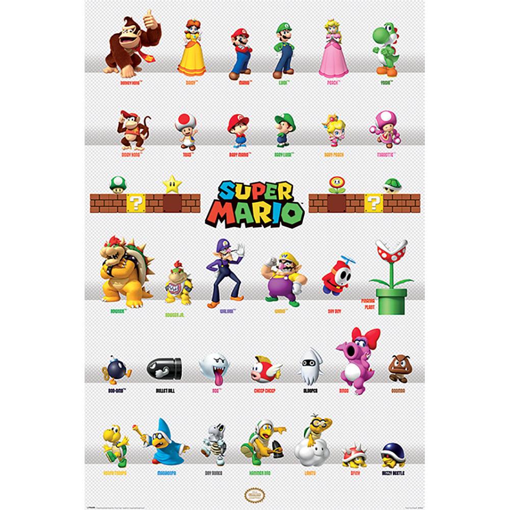 Super Mario Poster Character Parade 278 LKT Sport Entertainment>Gaming>Super Mario Posters