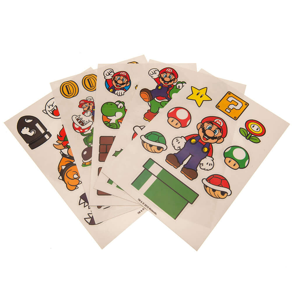 Super Mario Tech Stickers LKT Sport Set of 39 vinyl self adhesive tech stickersFeaturing your favourite characters and icons from the classic Super Mario gameIdeal for tablets, phones and other gadgetsOfficial licensed productAssorted sizes Decorative Sti Hauptbild