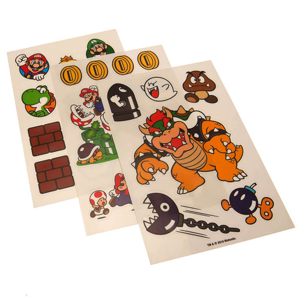 Super Mario Tech Stickers LKT Sport Set of 39 vinyl self adhesive tech stickersFeaturing your favourite characters and icons from the classic Super Mario gameIdeal for tablets, phones and other gadgetsOfficial licensed productAssorted sizes Decorative Sti