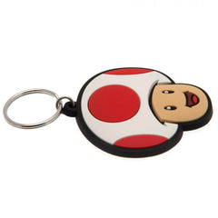 Super Mario Toad PVC Keyring LKT Sport Soft, durable 5mm thick PVC Keyring with chain and split ringBright, colourful and highly detailedIdeal for attaching to keys, bags, belts and other itemsWipe cleanOfficial licensed productApprox 55mm x 50mm Keychain