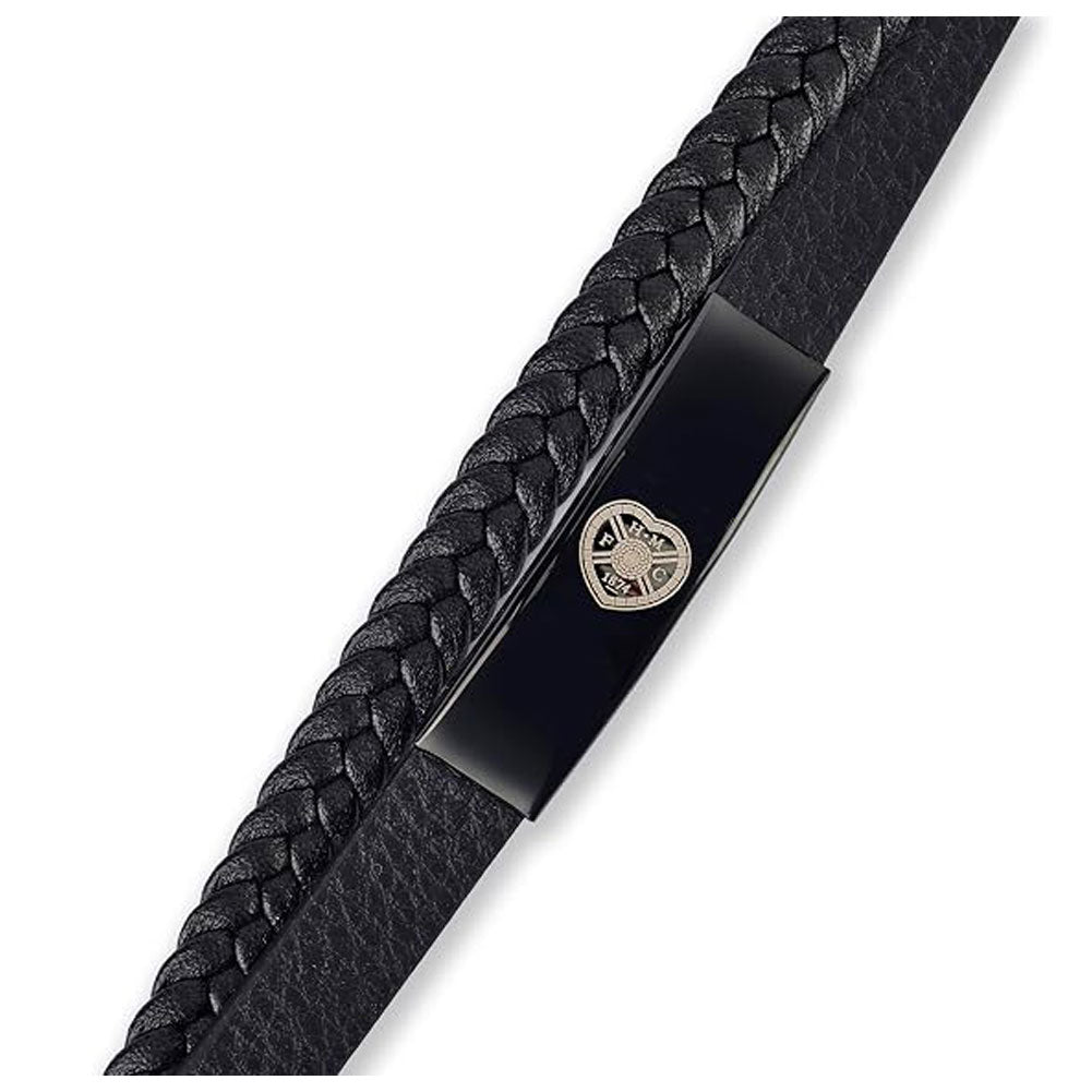 Hearts FC Black IP Leather Bracelet Secondary image