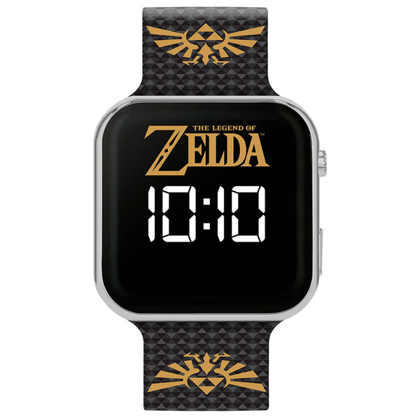 The Legend Of Zelda Junior LED Watch LKT Sport Junior LED digital watchEasy to read display featuring the Legend of Zelda logoPrinted silicone strap with traditional buckle fasteningManufacturer's 1 year guaranteeOfficial licensed productSuitable for ages