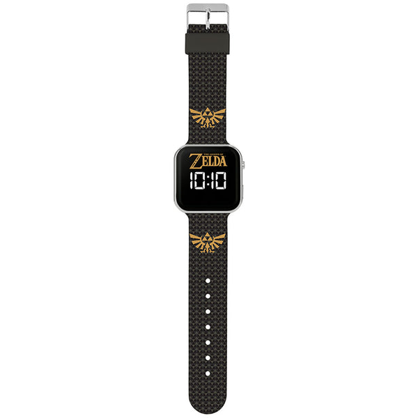 The Legend Of Zelda Junior LED Watch LKT Sport Junior LED digital watchEasy to read display featuring the Legend of Zelda logoPrinted silicone strap with traditional buckle fasteningManufacturer's 1 year guaranteeOfficial licensed productSuitable for ages