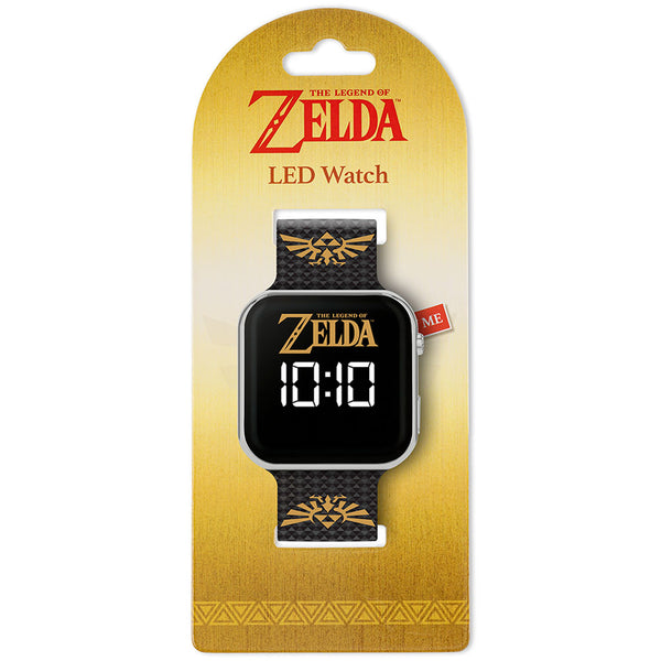 The Legend Of Zelda Junior LED Watch LKT Sport Junior LED digital watchEasy to read display featuring the Legend of Zelda logoPrinted silicone strap with traditional buckle fasteningManufacturer's 1 year guaranteeOfficial licensed productSuitable for ages