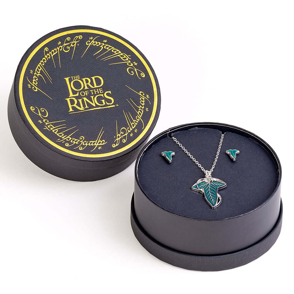 The Lord Of The Rings Leaf Of Lorien Necklace & Earrings Gift Box LKT Sport Entertainment>Movies>The Lord Of The Rings Jewelry Sets