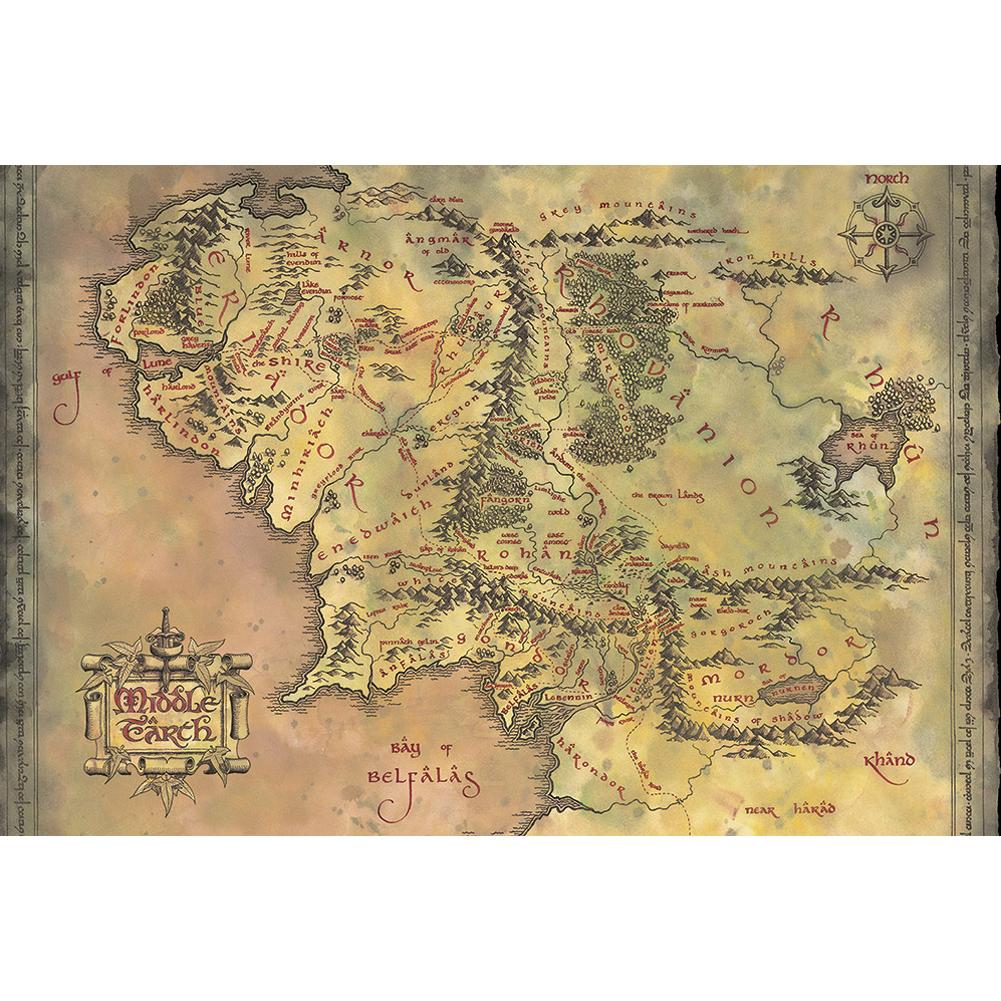 The Lord Of The Rings Poster Middle Earth 192 LKT Sport Entertainment>Movies>The Lord Of The Rings Posters