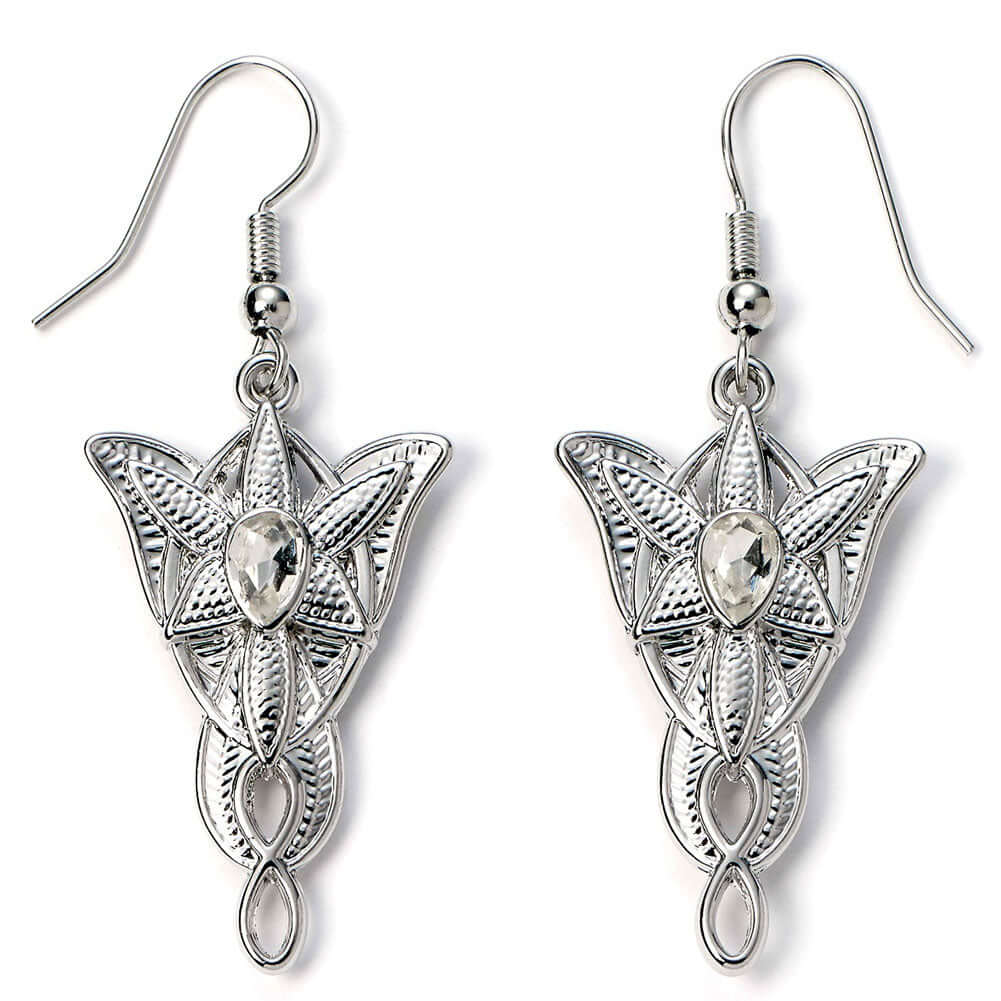 The Lord Of The Rings Silver Plated Evenstar Hook Earrings LKT Sport Silver plated hook earrings with highly detailed designFeaturing the Evenstar pendantOfficial licensed productApprox 30mm x 20mm Earrings