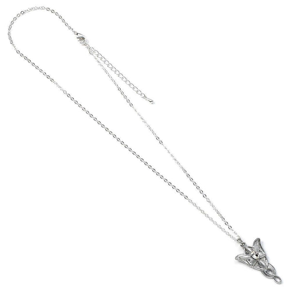 The Lord Of The Rings Silver Plated Evenstar Necklace LKT Sport The Evenstar pendant on a silver plated necklaceSnake necklace with a 6cm (2.5in) extender chainOfficial licensed productNecklace approx 40cm (16in)Pendant approx 30mm x 20mm Necklaces