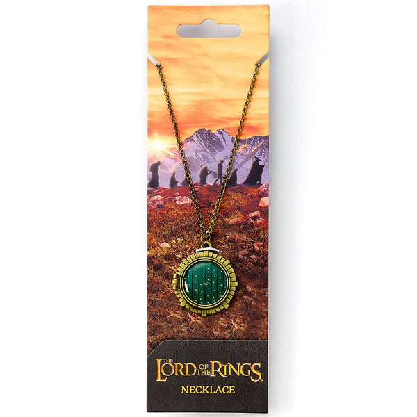 The Lord Of The Rings Silver Plated Hobbit Door Necklace LKT Sport Bag End's front door on a gold plated necklaceThe pendant opens up to unveil the hidden message "It's a dangerous business Frodo, going out your door"Official licensed productNecklace appr