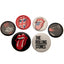 The Rolling Stones Button Badge Set LKT Sport Eye-catching designs and slogan badges Ideal addition to school bags or clothing Fasten with a safety pin fixing Official licensed product 6 assorted size badges In a display packet Pinback Buttons