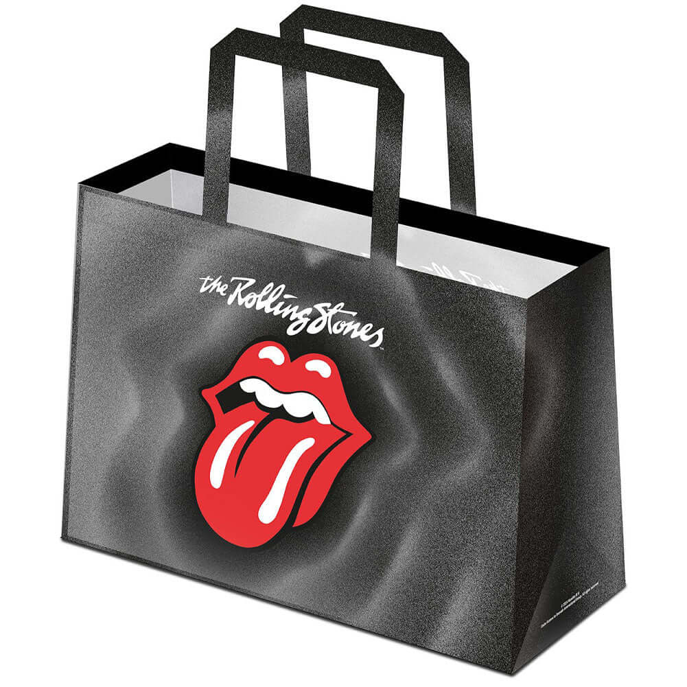 The Rolling Stones Reusable Shopping Bag LKT Sport Black reusable shopping bag featuring the iconic Rolling Stones tongue image on both sidesMade from 100% PolypropyleneOfficial licensed productApprox 44cm x 33cm x 14cm Shopping Totes