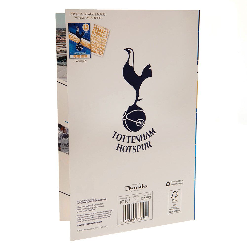Tottenham Hotspur FC Birthday Card With Stickers LKT Sport Football>Premier League>Tottenham Hotspur FC Greeting Cards