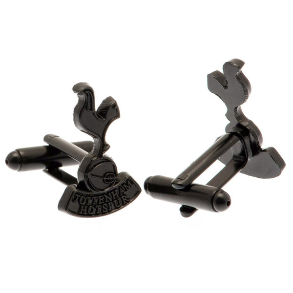 Tottenham Hotspur FC Black IP Cufflinks LKT Sport Stainless steel crest shaped cufflinks coated in a black Ion PlatingFeaturing a highly detailed formed Tottenham crestOn a bullet back fixingOfficial licensed productApprox 22mm x 15mm Cufflinks