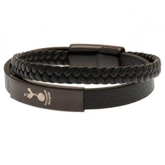 Tottenham Hotspur FC Black IP Leather Bracelet LKT Sport Twin design bracelet made from genuine leatherBlack IP crest plate with an engraved Spurs logoWith a stainless steel magnetic claspOfficial licensed productApprox 20cm x 1cm Bracelets
