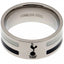 Tottenham Hotspur FC Colour Stripe Ring Medium LKT Sport Stainless steel ring featuring navy and white colour inserts Chrome finish and engraved with the Spurs crest Official licensed product Internal diameter approx 20mm Ring size U Presented in a gift b