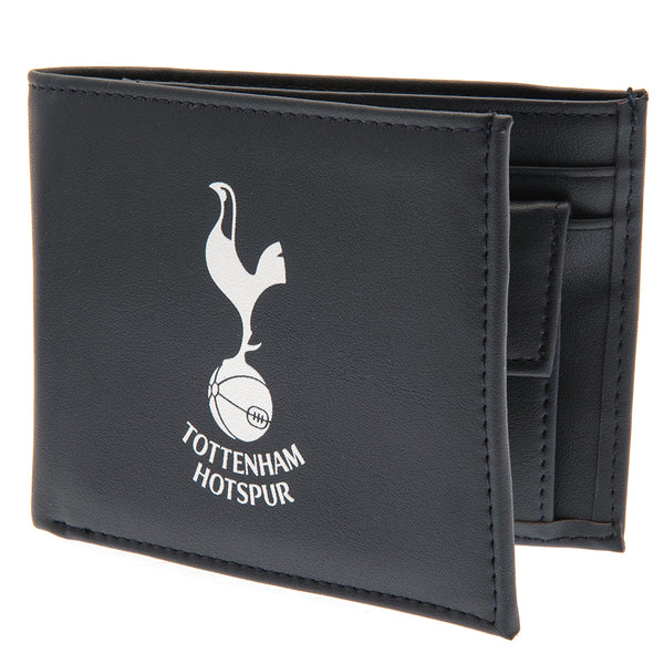Tottenham Hotspur FC Coloured PU Wallet LKT Sport Coloured PU wallet featuring a large printed club crest3 card slots, a window slot and 2 note pocketsChange pocket with secure stud fastener2 additional compartmentsOfficial licensed productApprox 11cm x 9