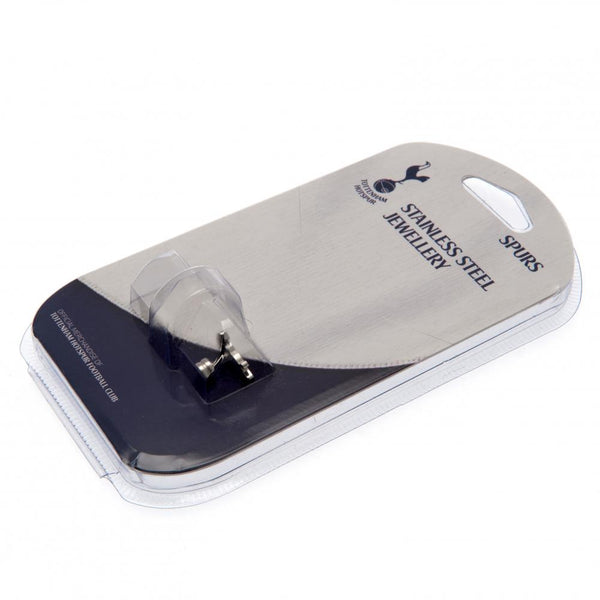 Tottenham Hotspur FC Cut Out Stud Earring LKT Sport Shaped earring with a highly detailed laser print Features the Spurs crest on a screw back fixing Made from durable stainless steel Official licensed product Approx 15mm x 10mm In a blister pack Earrings