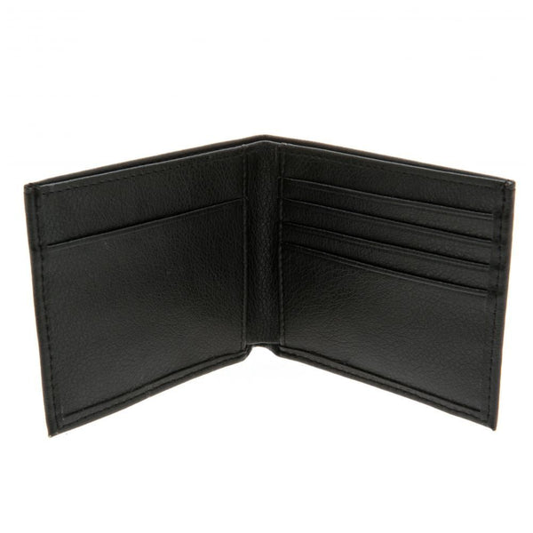 Tottenham Hotspur FC Embroidered Wallet LKT Sport Black PU wallet featuring a large embroidered club crest 3 card slots, a window slot and 2 note pockets Change pocket with secure stud fastener 2 additional compartments Official licensed product Approx 11